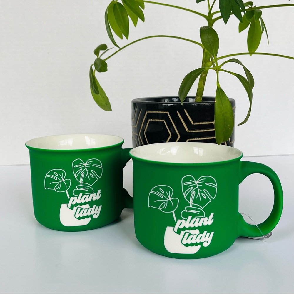 Monstera Plant Lady Mug Set